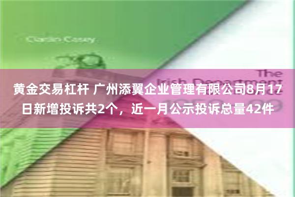 黄金交易杠杆 广州添翼企业管理有限公司8月17日新增投诉共2个，近一月公示投诉总量42件