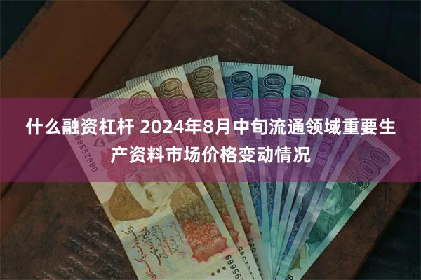 什么融资杠杆 2024年8月中旬流通领域重要生产资料市场价格变动情况