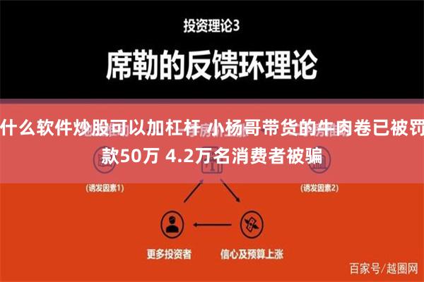 什么软件炒股可以加杠杆 小杨哥带货的牛肉卷已被罚款50万 4.2万名消费者被骗